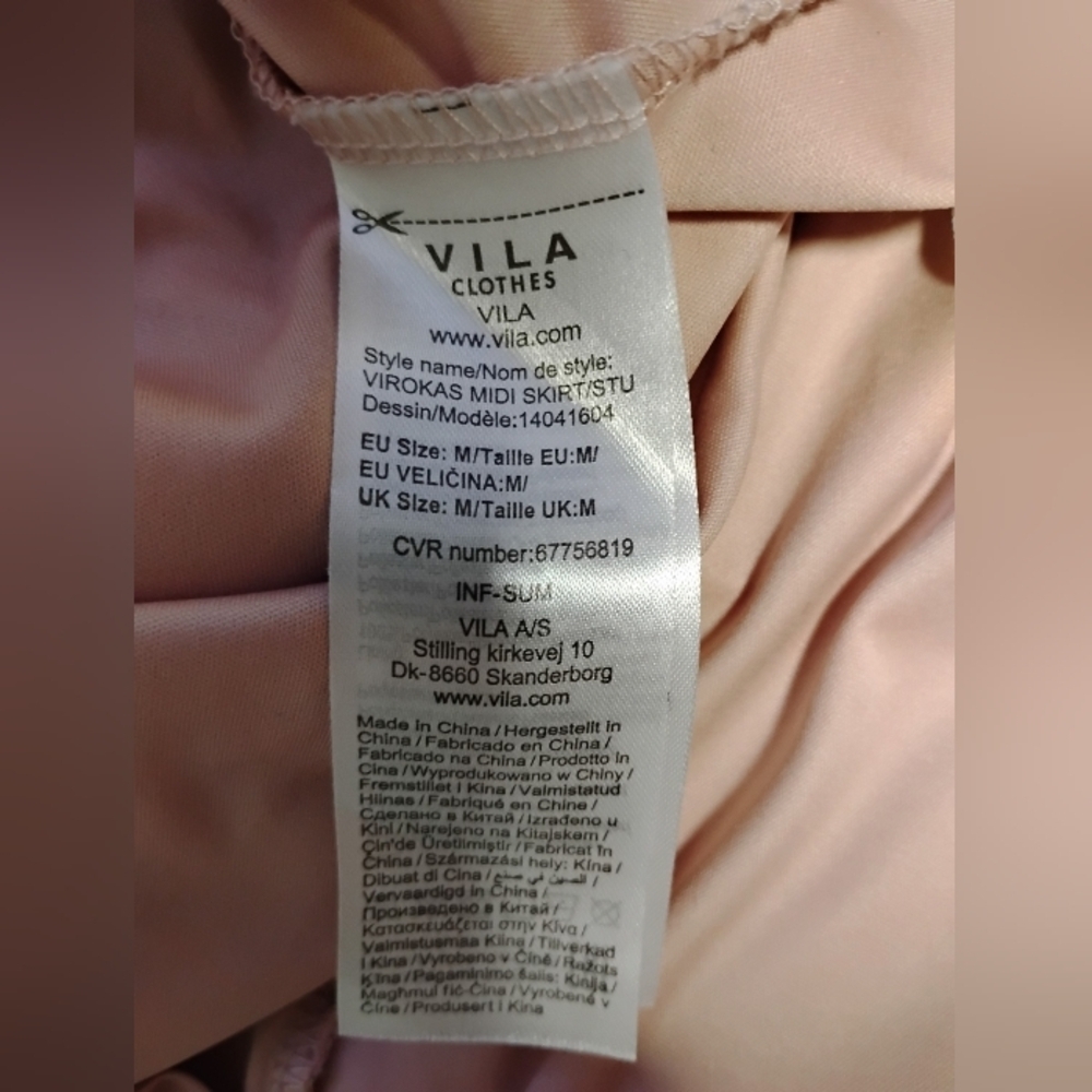 NWOT Vila Clothes Virokas Midi Skirt Pink Pleated Flow Skirt Women’s M - Picture 2 of 4